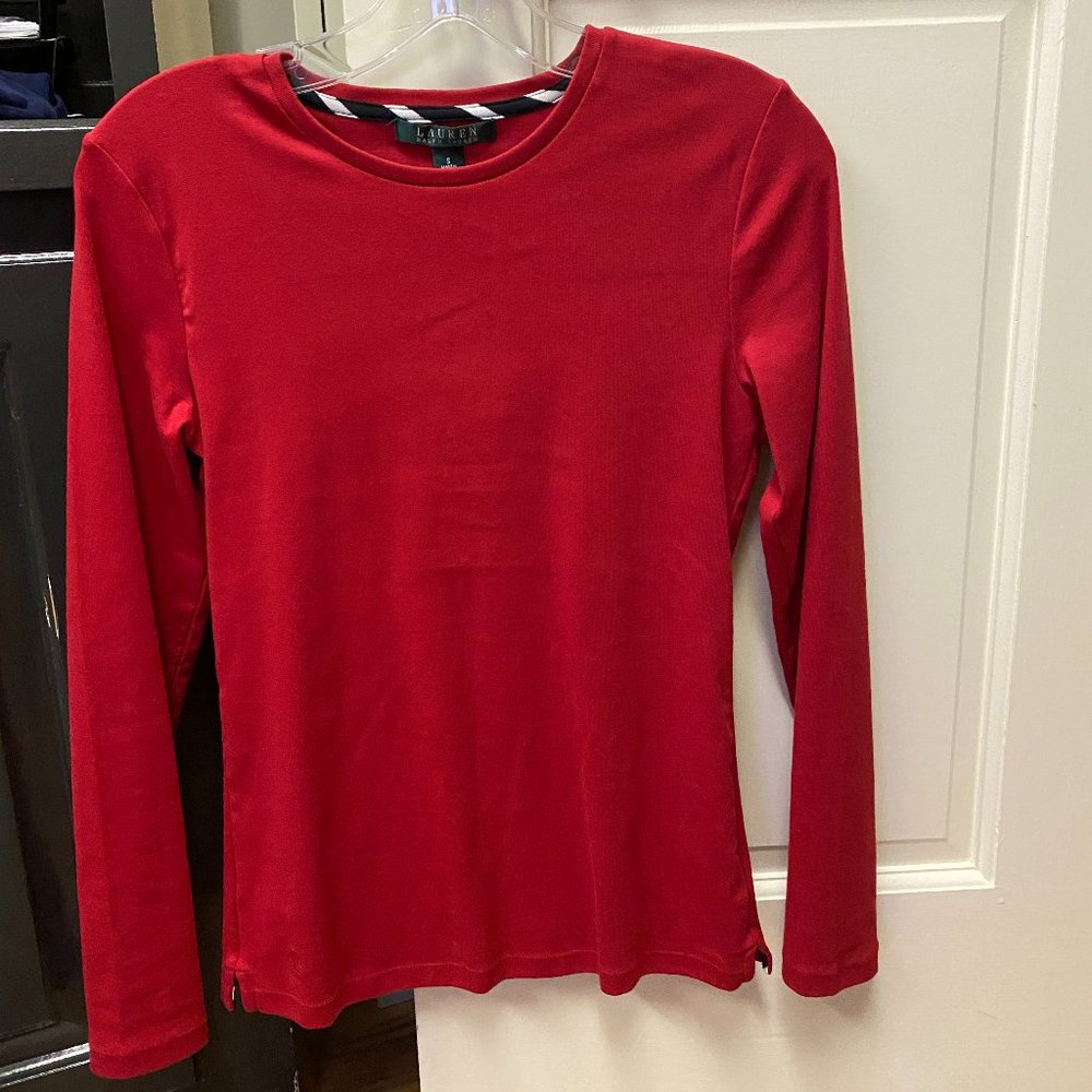 Ralph Lauren LS Red Tee  NWT  Size Small